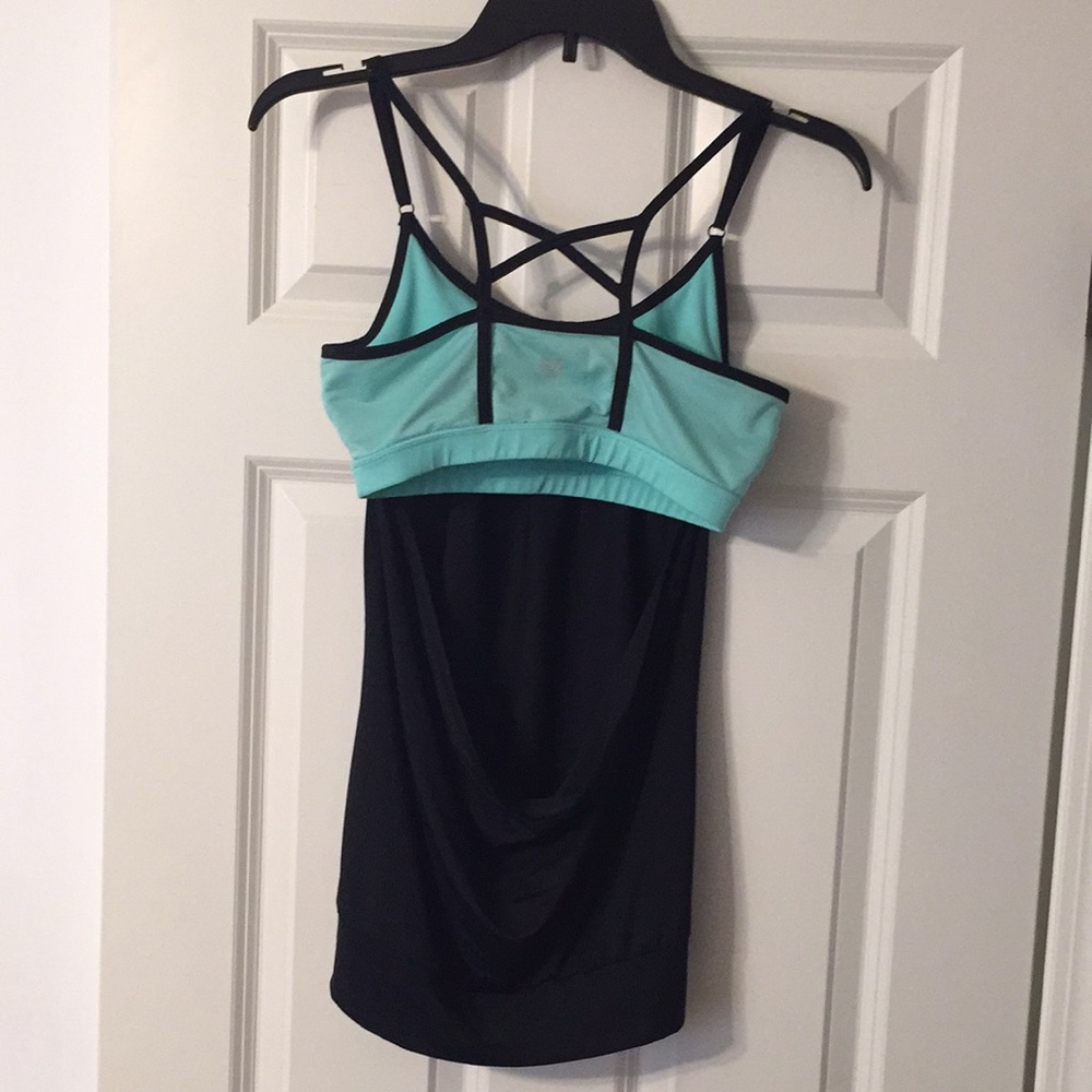 Forever 21 Workout Tank Top (Black and Teal)